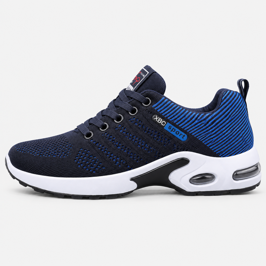 Men's Blue Breathable Mesh Lace-Up Sneakers