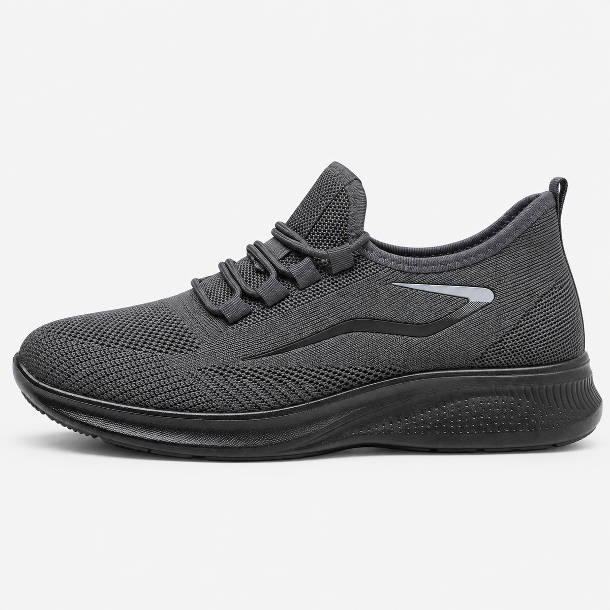Men's Grey Breathable Mesh Lace-Up Sneakers