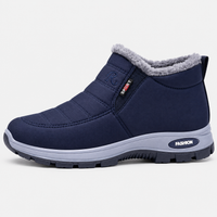 Red Plush-Lined Winter Snow Ankle Boots