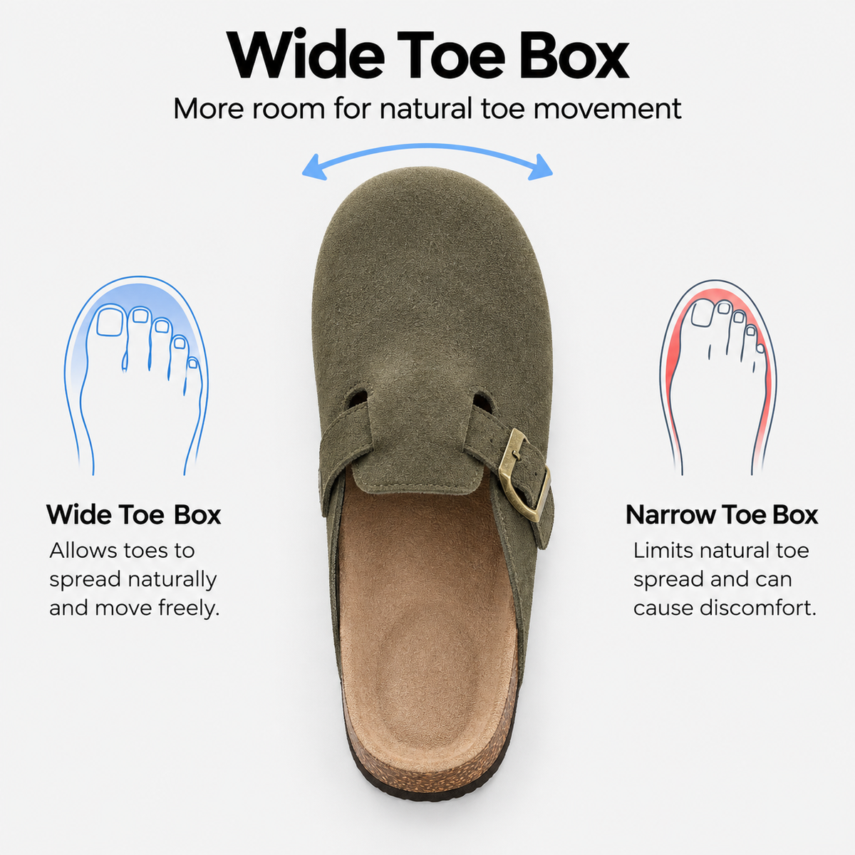 Orthopedic Shoes Cork Suede Insole