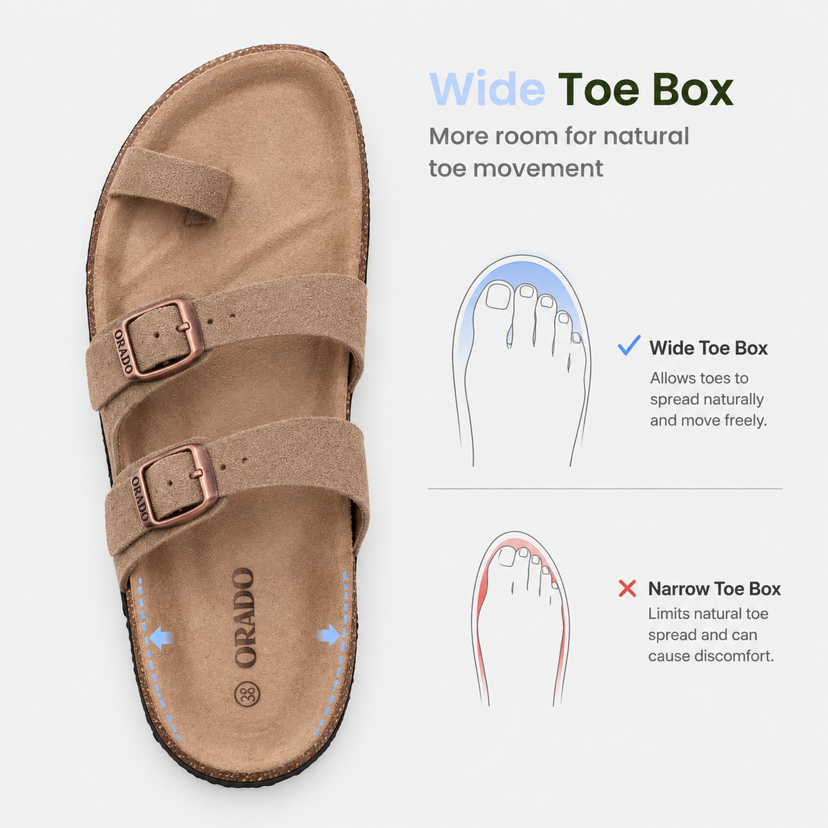 Orthopedic Shoes Suede Cork