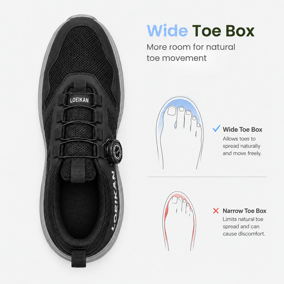 Orthopedic Shoes Rotating Button Mesh