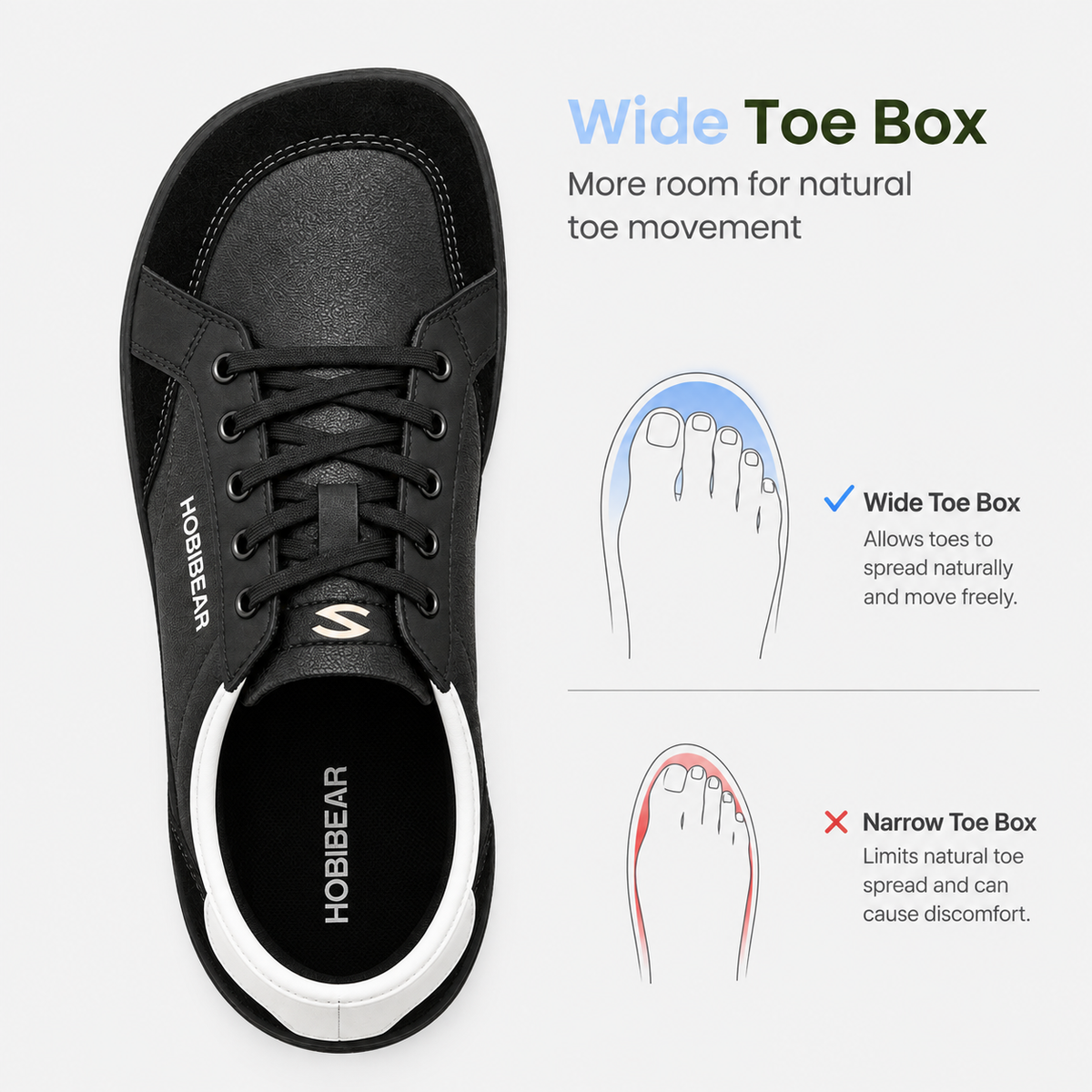 Orthopedic Shoes Artificial Leather Barefoot Wide Toe Box