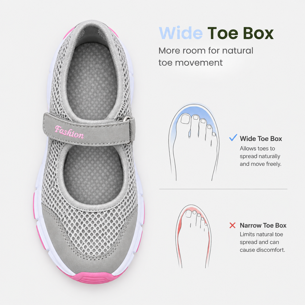 Orthopedic Shoes Nylon Mesh Mary Jane