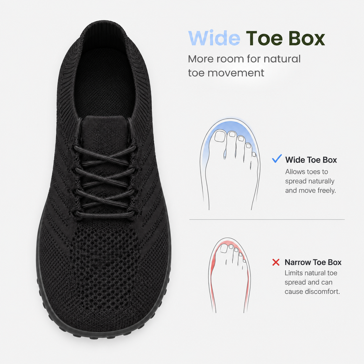 Orthopedic Shoes PU Barefoot Wide Fit