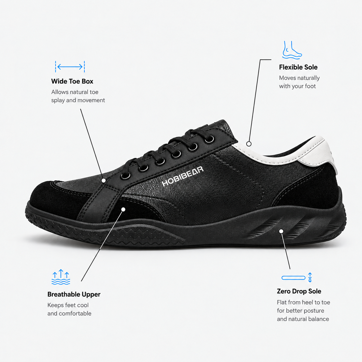 Orthopedic Shoes Artificial Leather Barefoot Wide Toe Box