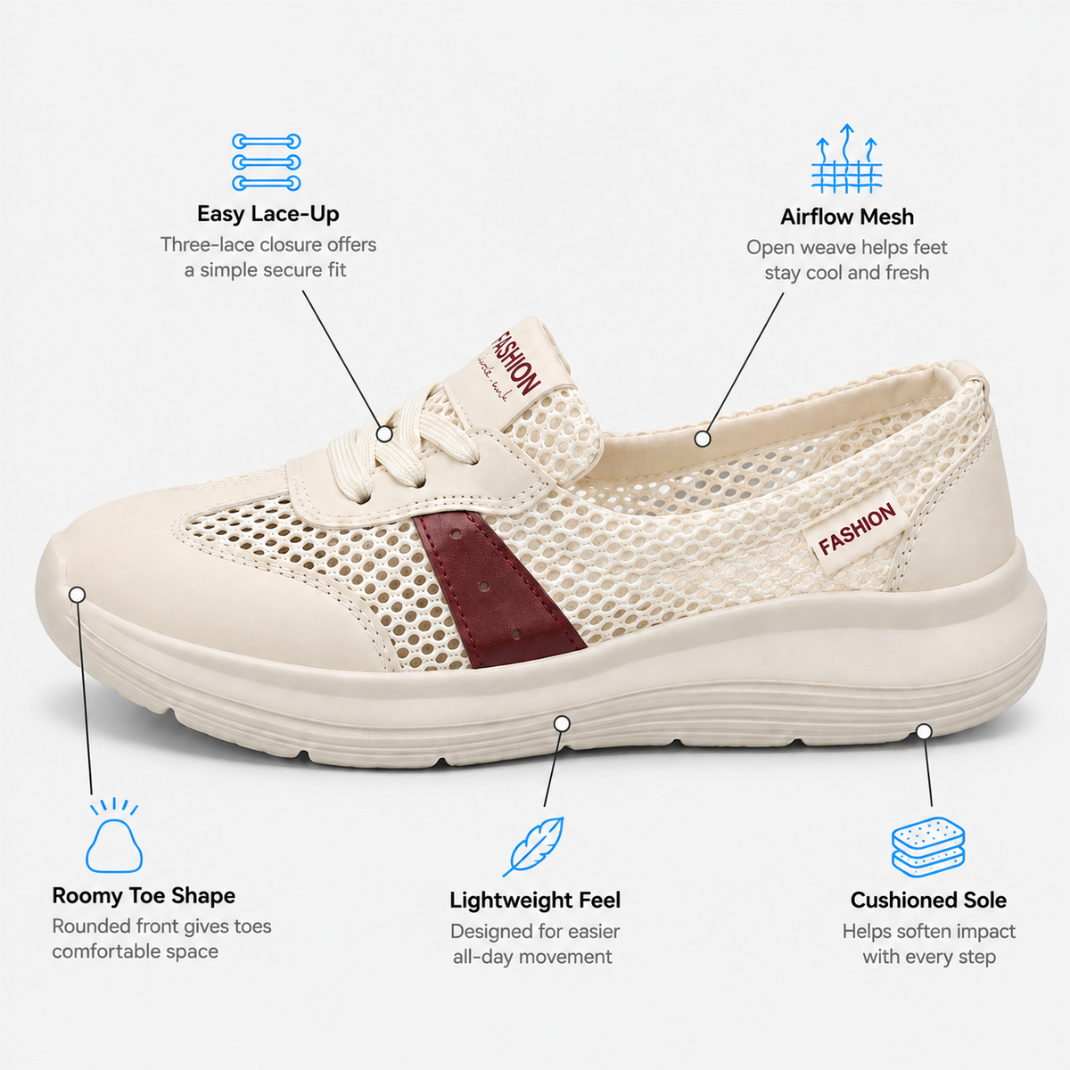 Orthopedic Shoes Mesh Breathable