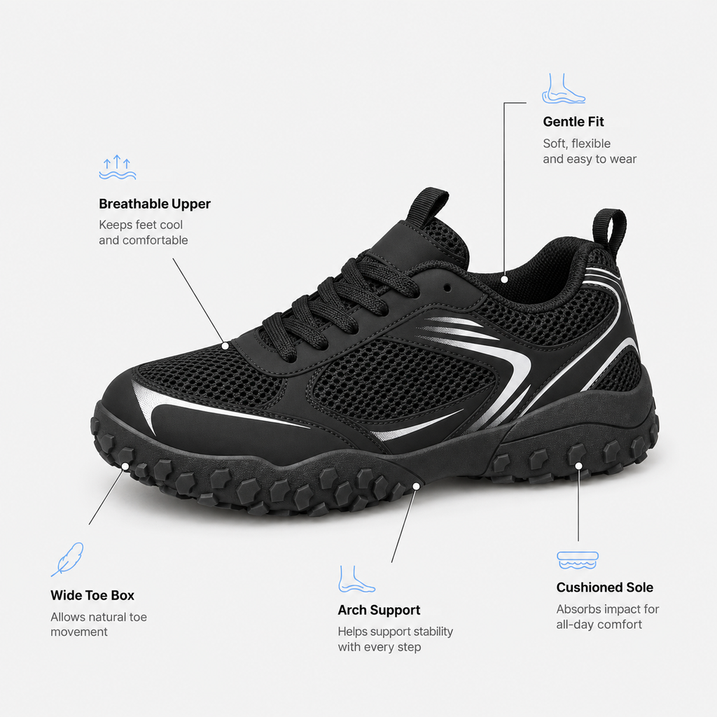 Orthopedic Shoes Wide Toe Box Breathable Mesh