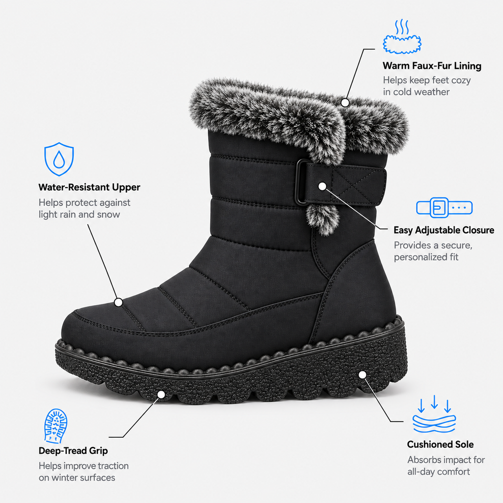 Orthopedic Shoes Faux Fur Waterproof Lined