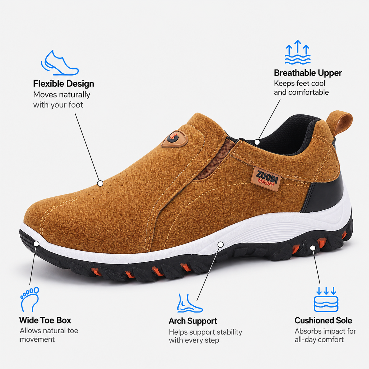 Men'S Orthopedic Shoes Uk Slip-On