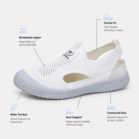 Women's White Hollow Slip-On Sneakers with Breathable Mesh Upper