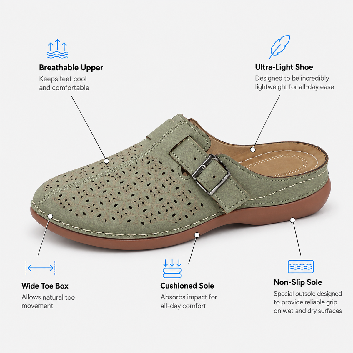 Stylish Orthopedic Shoes Uk Hollow Out Closed Toe