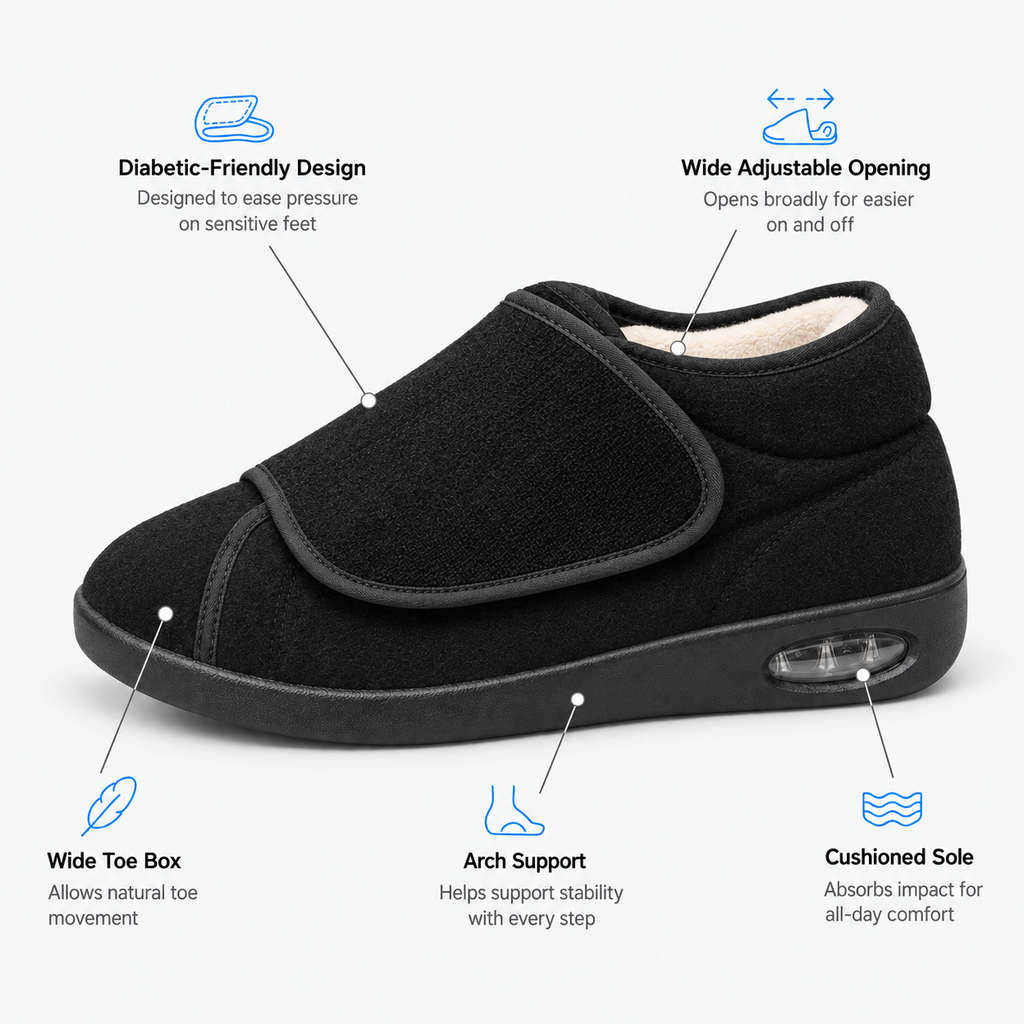 Black Orthopedic Shoes Diabetic