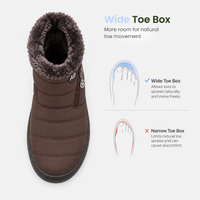 Women's Burgundy Waterproof Faux Fur-Lined Ankle Snow Boots