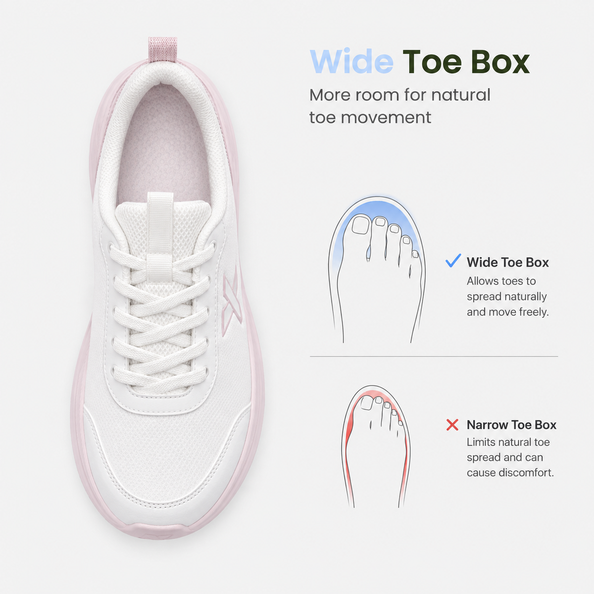 Xtep Women's White Water-Repellent Running Shoes