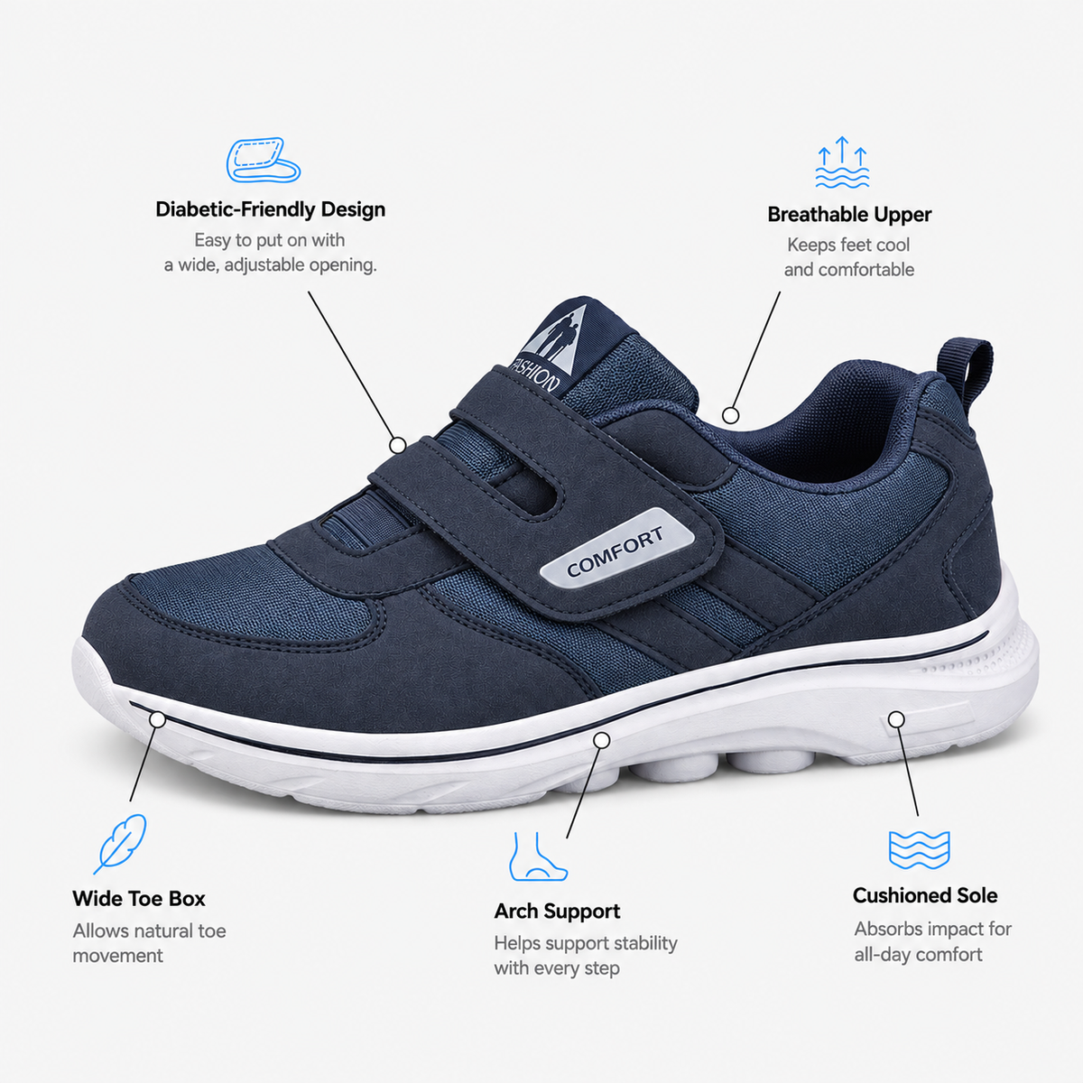 Unisex Orthopedic Diabetic Walking Shoes