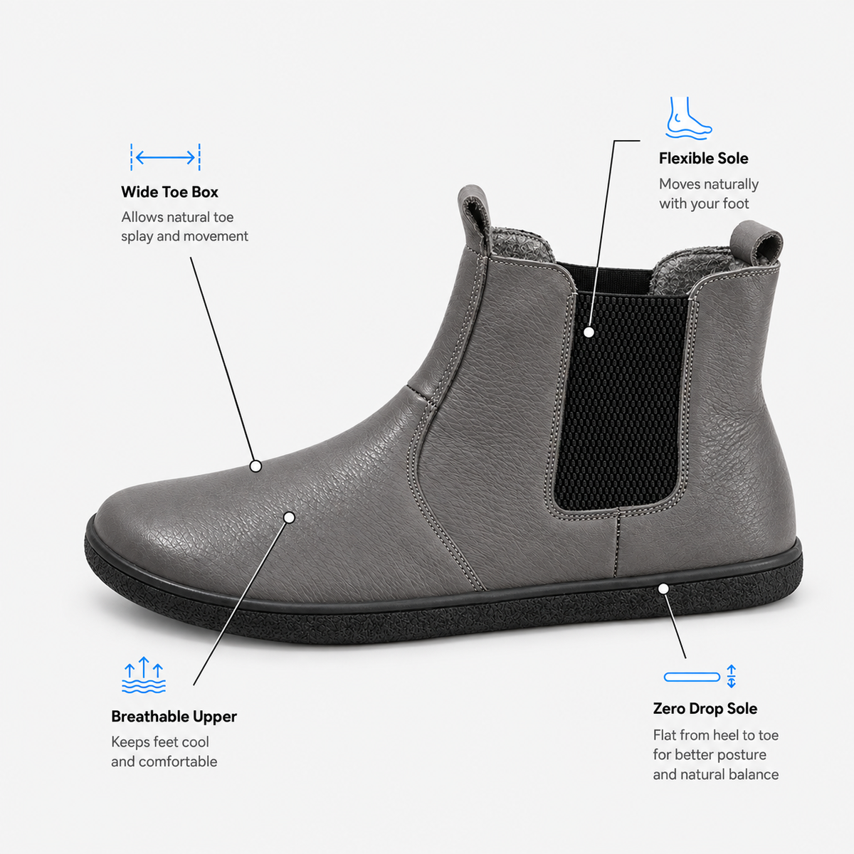 Orthopedic Shoes Genuine Leather Barefoot