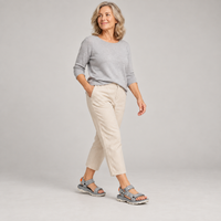 Women's Grey Flat Sport Sandals with Hook and Loop Straps