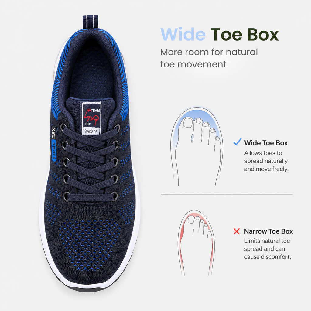 Men's Blue Breathable Mesh Lace-Up Sneakers