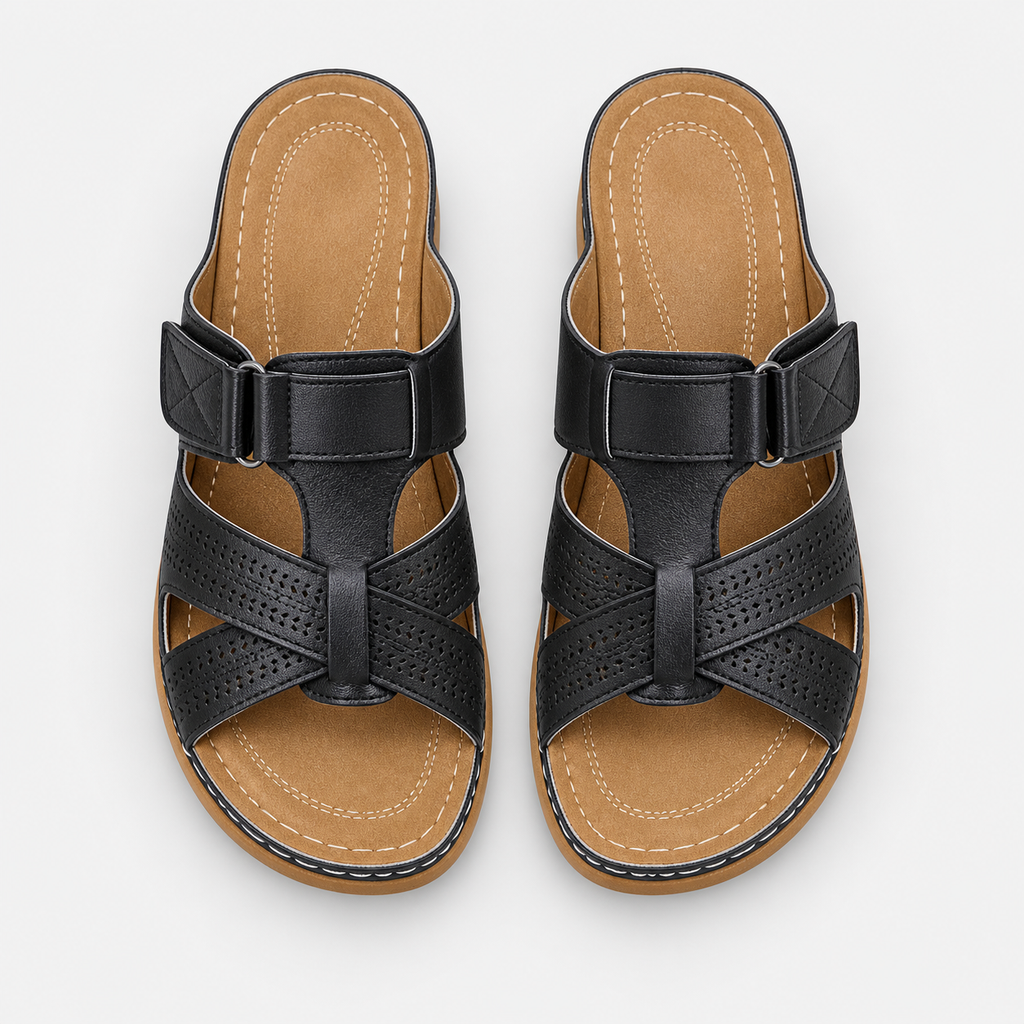 Orthopedic Shoes PU Wedge Open Toe
