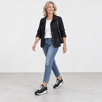 Women's Brown Side Zip Lace-Up Casual Sneakers