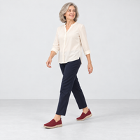 Women's Red Knit Slip-On Flat Shoes with Round Toe