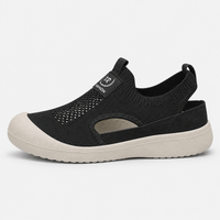 Women's White Hollow Slip-On Sneakers with Breathable Mesh Upper