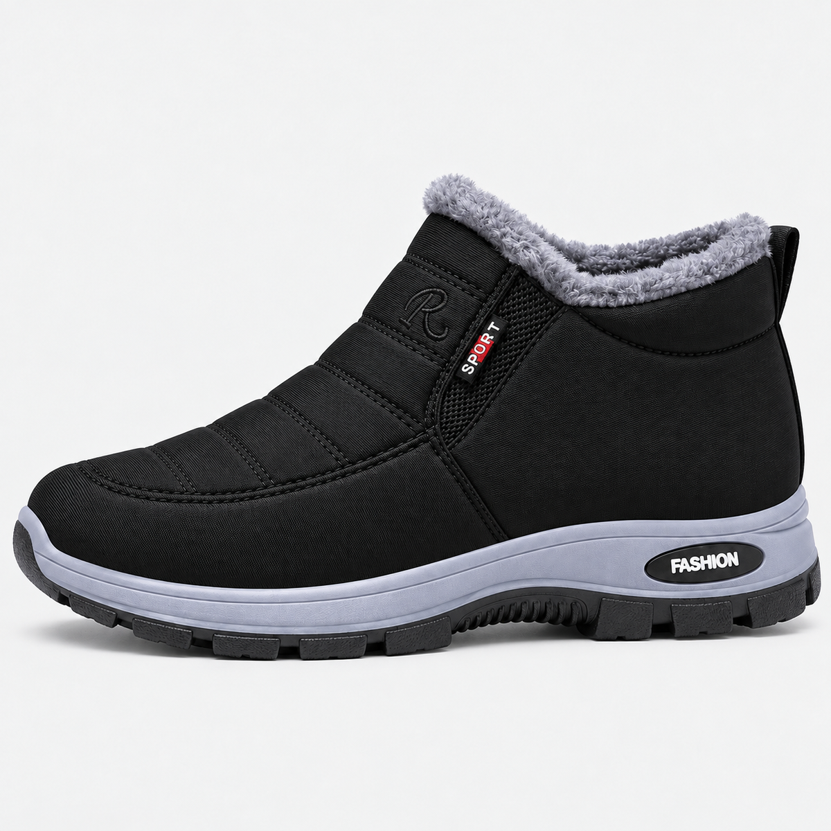 Red Plush-Lined Winter Snow Ankle Boots