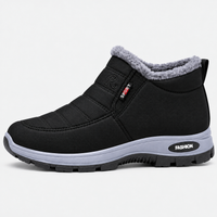 Red Plush-Lined Winter Snow Ankle Boots