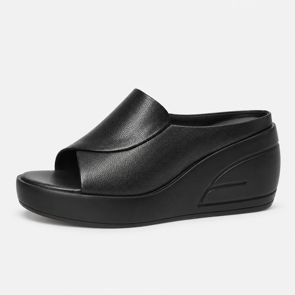 Women's Cream Wedge Platform Slide Sandals