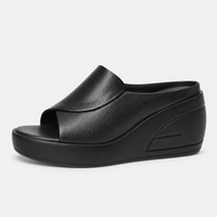 Women's Cream Wedge Platform Slide Sandals
