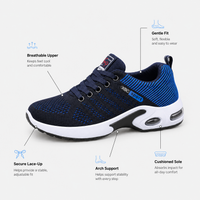 Men's Blue Breathable Mesh Lace-Up Sneakers
