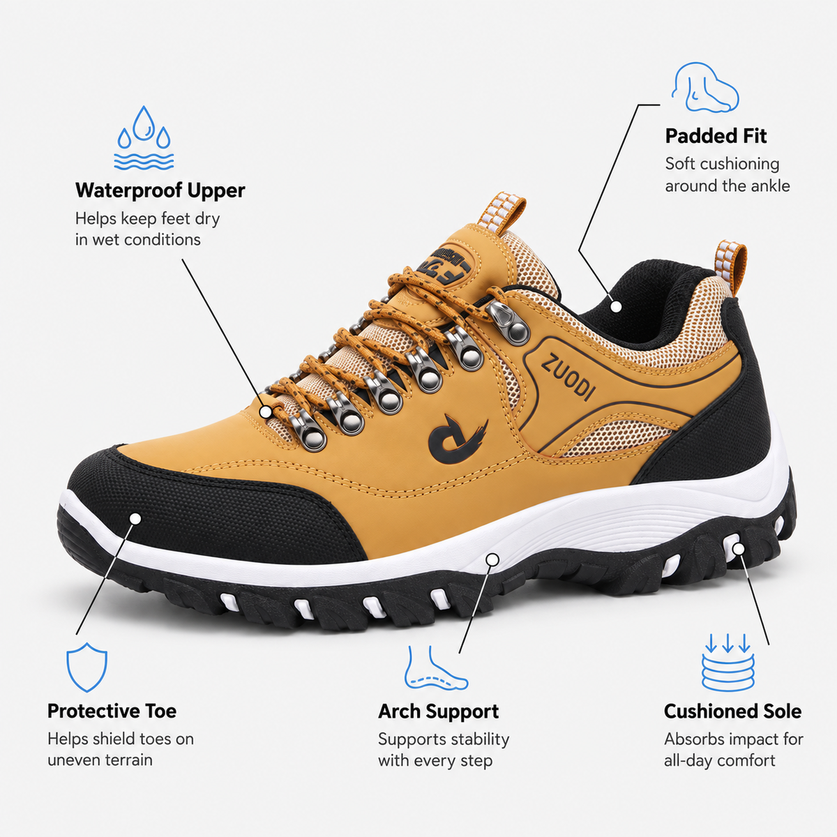 Orthopedic Shoes Leather Waterproof
