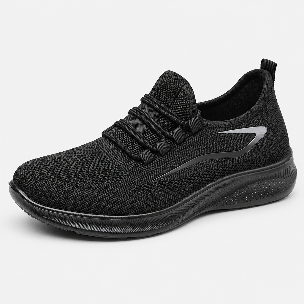 Men's Grey Breathable Mesh Lace-Up Sneakers
