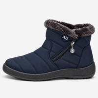 Women's Burgundy Waterproof Faux Fur-Lined Ankle Snow Boots