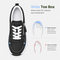 Women's Brown Side Zip Lace-Up Casual Sneakers