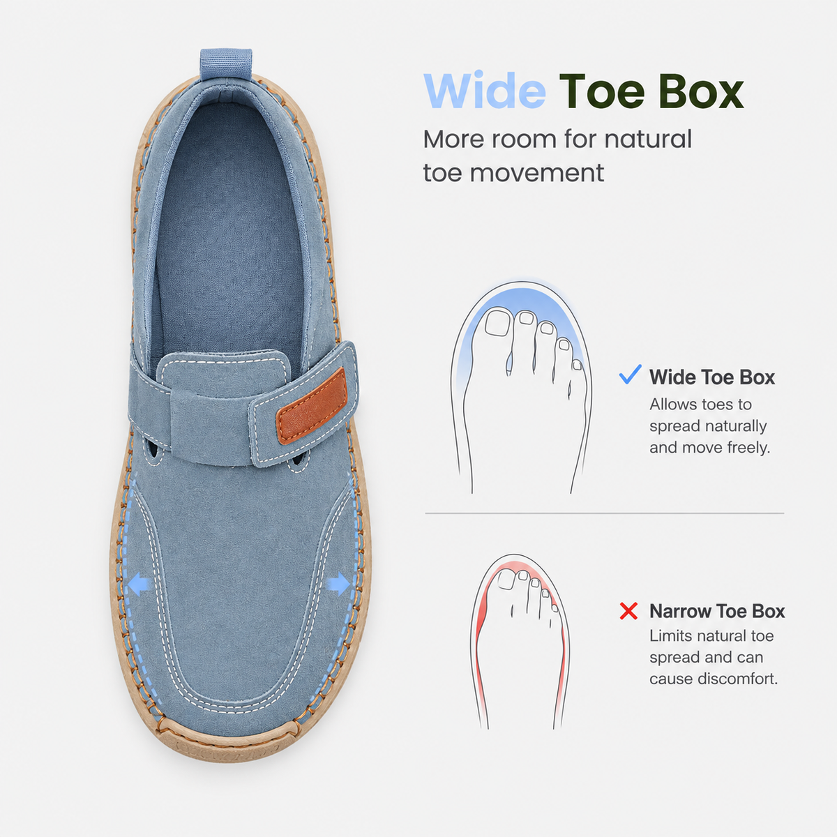 Orthopedic Shoes Blue Slip-On