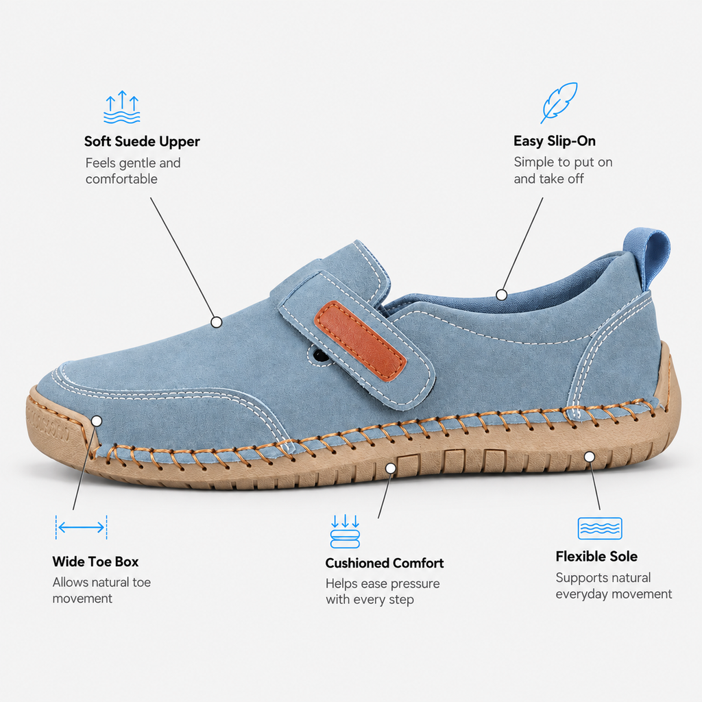 Orthopedic Shoes Blue Slip-On