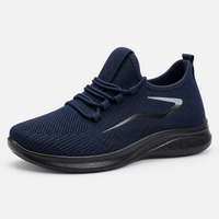 Men's Grey Breathable Mesh Lace-Up Sneakers