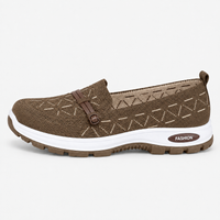 Ladies Walking Shoes With Arch Support Burgundy Slip-On