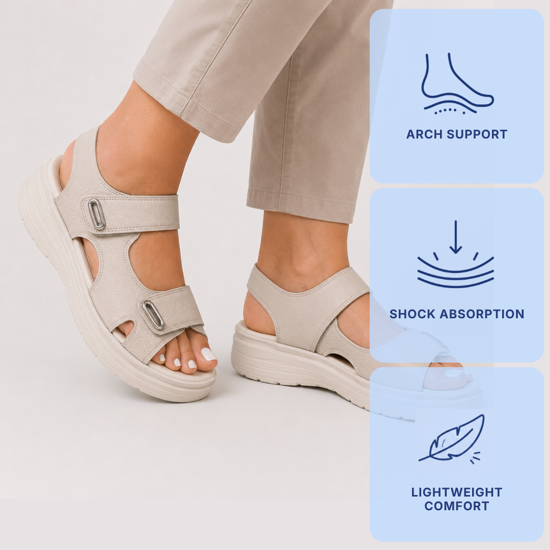 Women's Navy Blue Platform Sports Sandals with Adjustable Back Strap