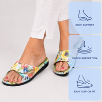 Orthopedic House Shoes Open Toe Floral Print