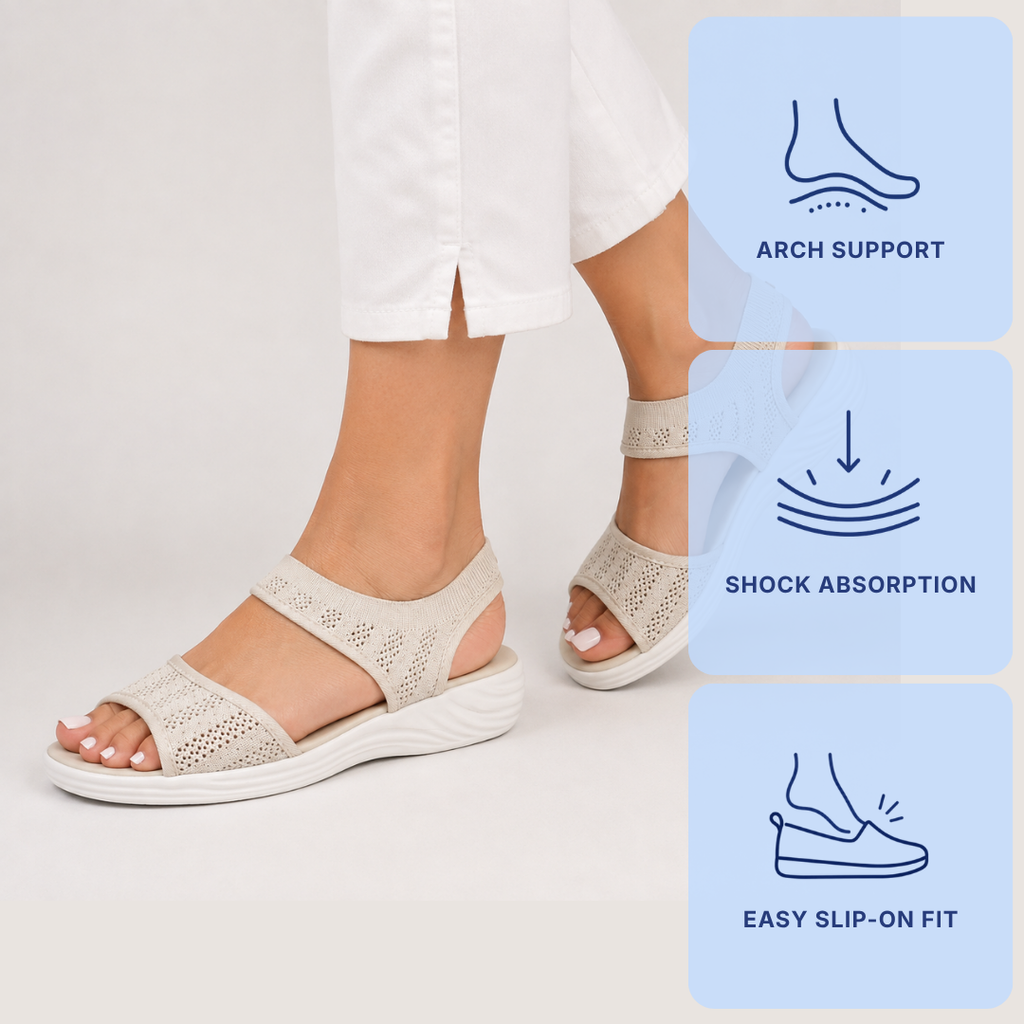 Women's Grey Mesh Woven Flat Sports Sandals