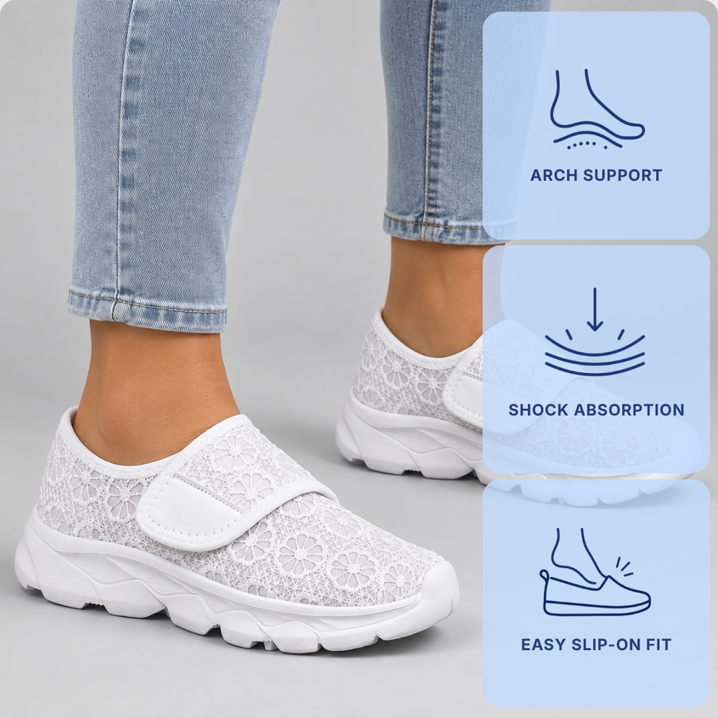 Comfortable Orthopedic Walking Shoes Lace Mesh