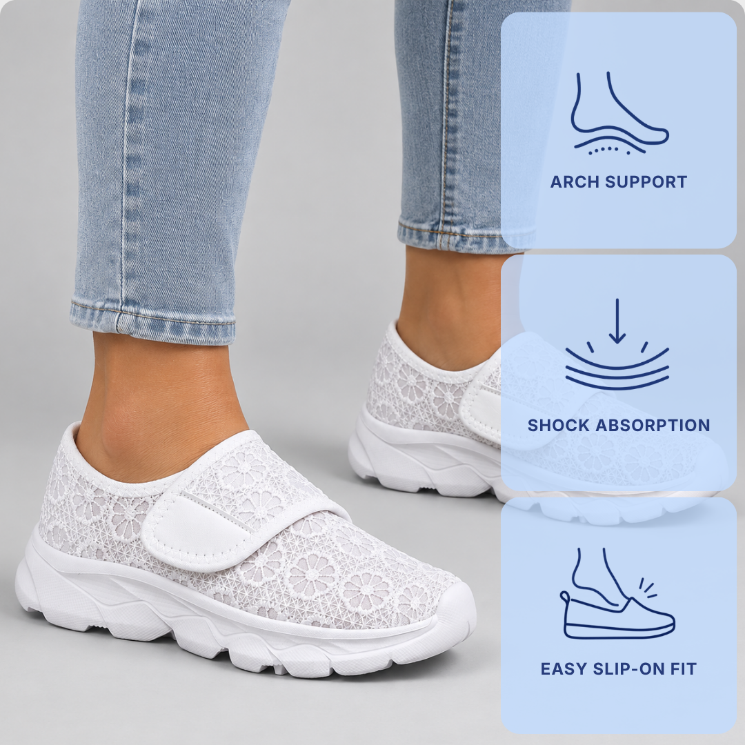Comfortable Orthopedic Walking Shoes Lace Mesh