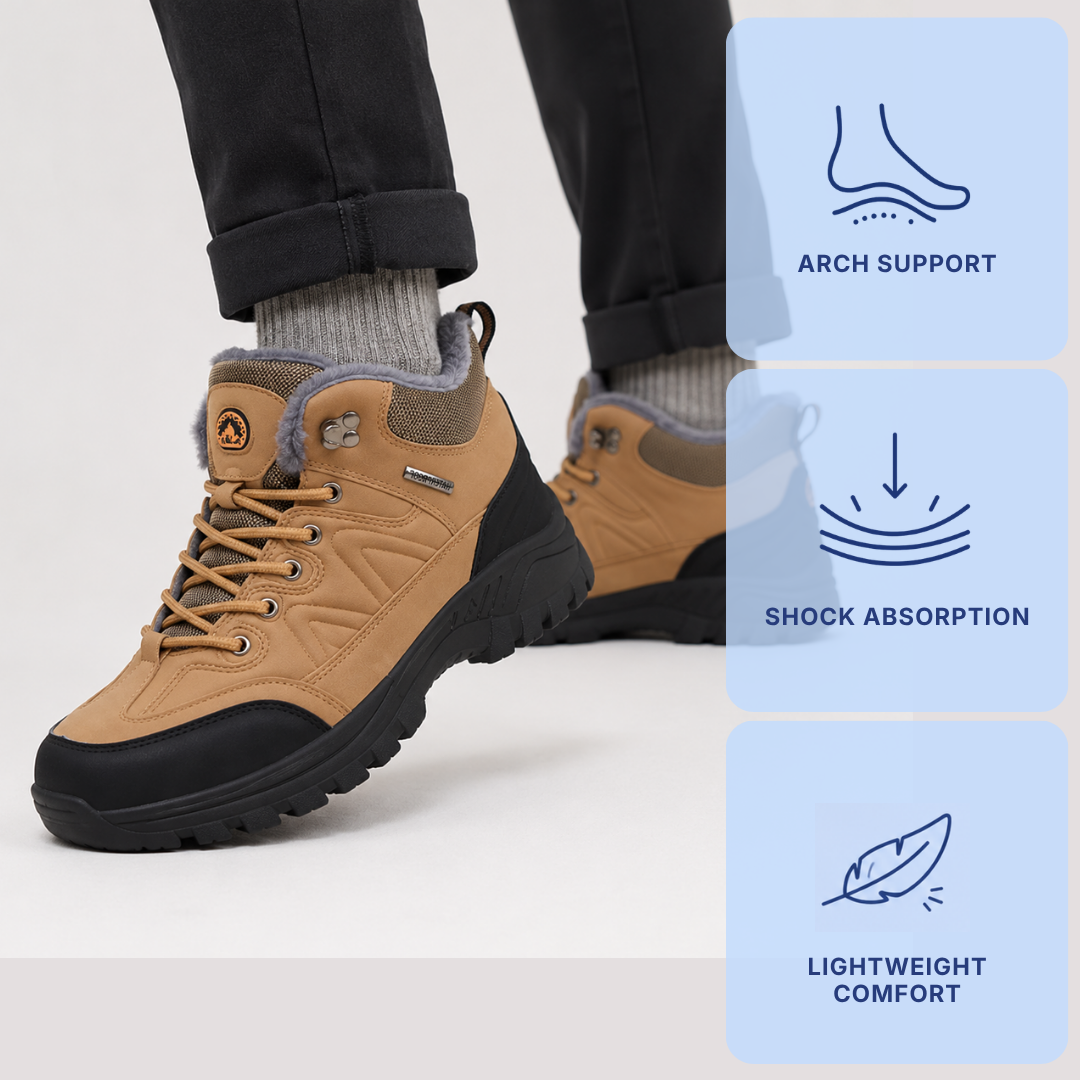 Orthopedic Shoes Split Leather Plush Lined Waterproof