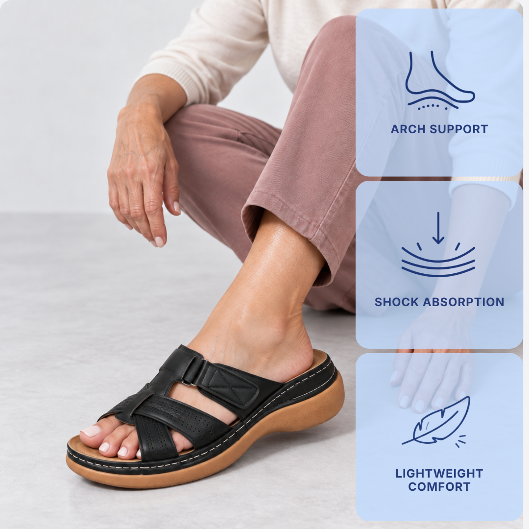 Orthopedic Shoes PU Wedge Open Toe