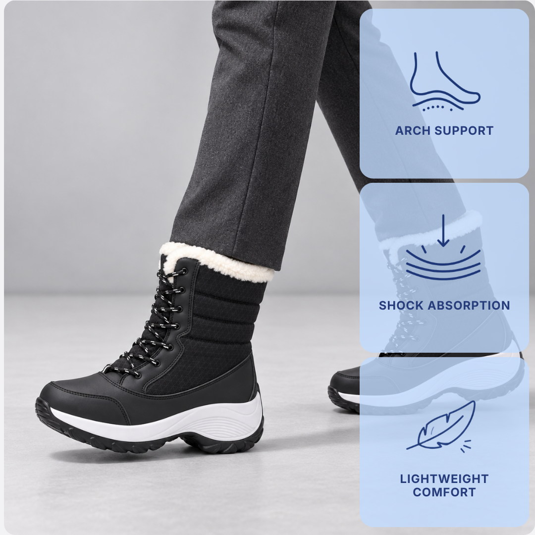Women's Plush-Lined Wedge Platform Snow Boots