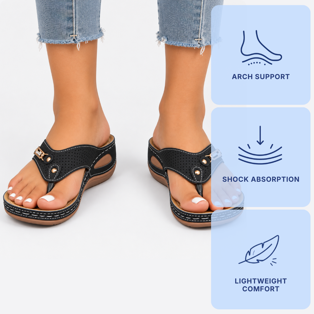 Orthopedic Shoes PU Leather Wedge