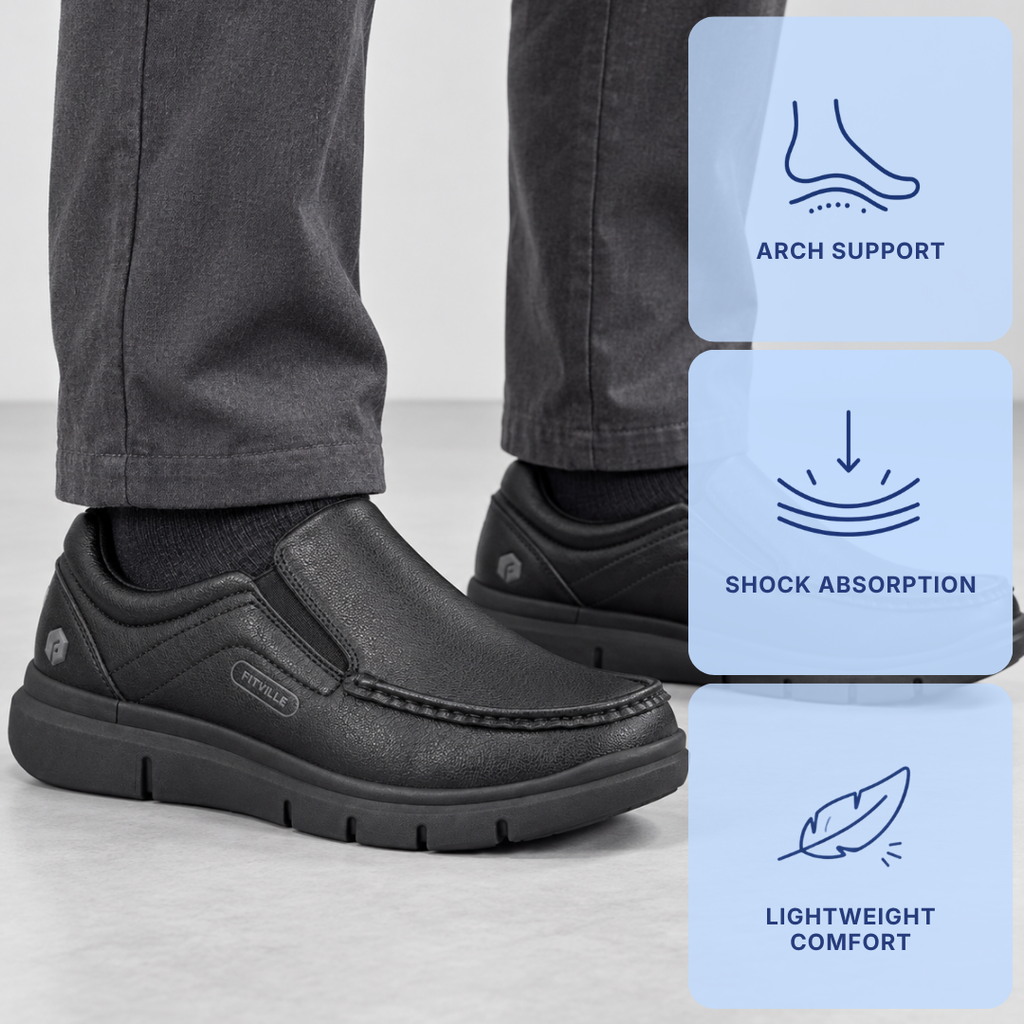 Orthopedic Shoes Vegan Leather Wide Width Slip-On